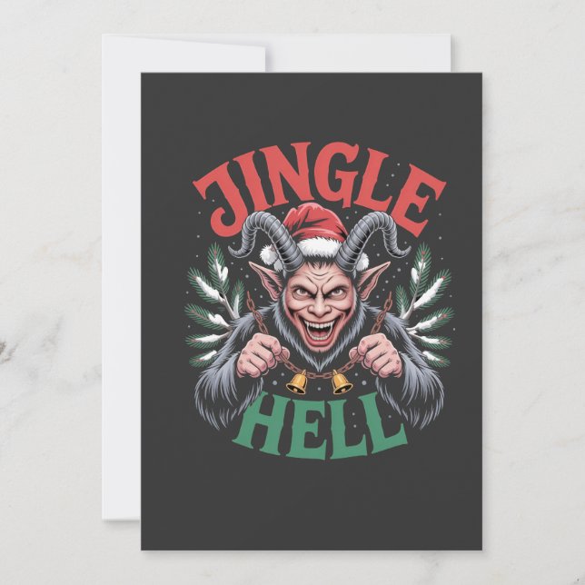 Convite Jingle Hell Christmas Krampus Mau Xmas (Frente)
