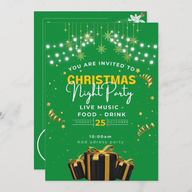 Convite Jingle & Mingle: A Festive Christmas Bash (Frente/Verso)
