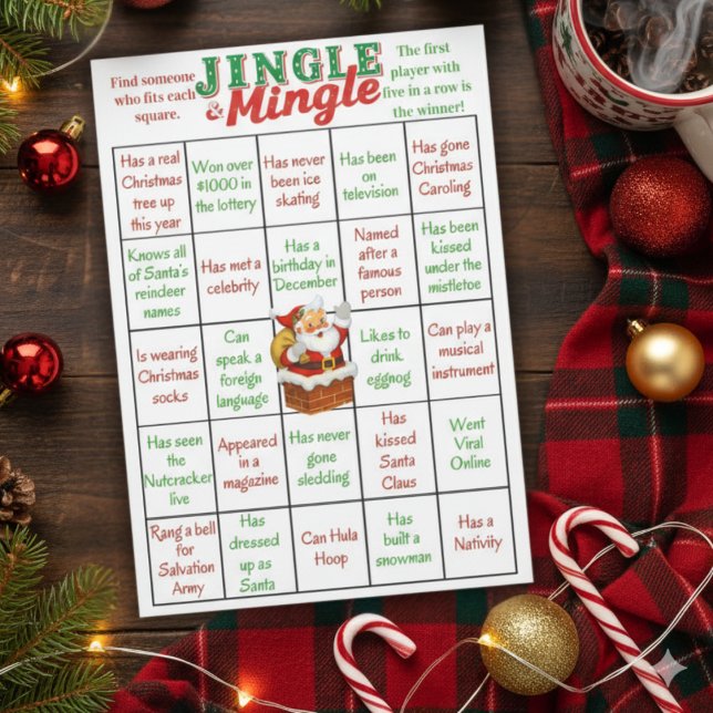 Convite Jingle & Mingle Christmas Bingo Game Card (Jingle & Mingle Christmas Bingo Game Card)