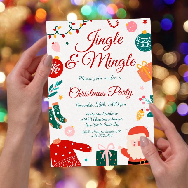 Convite Jingle & Mingle Christmas Party (Criador carregado)