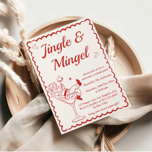 Convite Jingle & Mingle Festa de Natal Elegante de Coquete