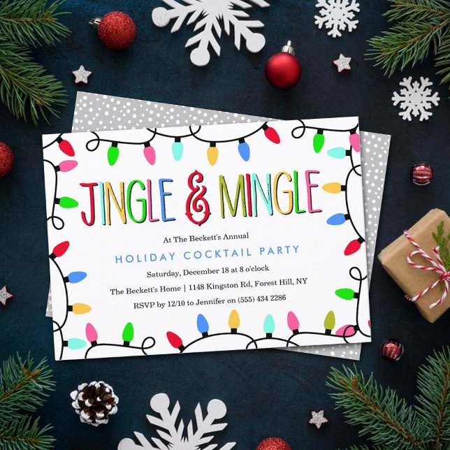 Convite Jingle & Mingle | Festa de Natal no Cocktail (Criador carregado)