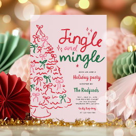 Convite Jingle & Mingle Hand Desenhado Festa de Natal