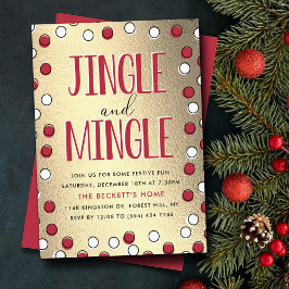 Convite Jingle & Mingle Modern Holiday Party