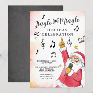 Convite Jingle Mingle Singing Papais noeis Feriado