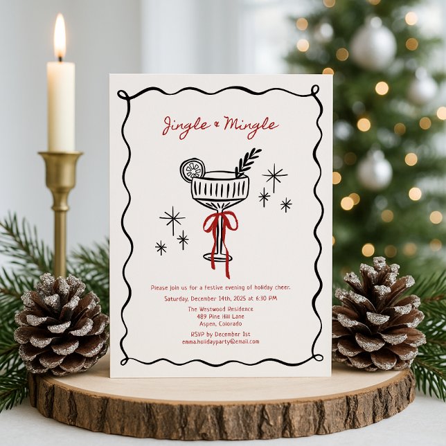 Convite Jingle & Mingle – Uma Festa de Coquetéis de Natal  (Criador carregado)