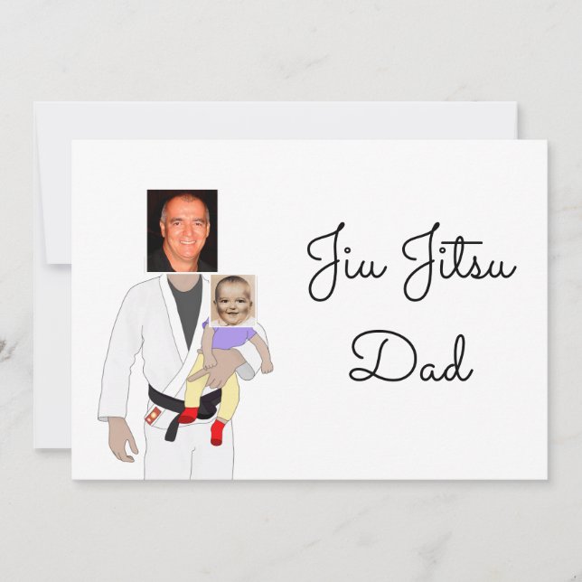 Convite Jiu Jitsu Dad Custom Photos and Handwritten Text (Frente)