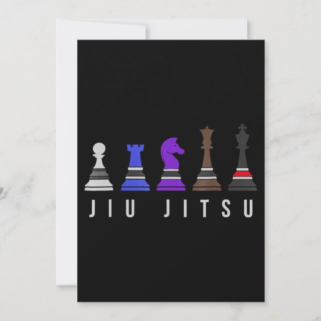 Convite jiu jitsu treinando xadrez, presente bjj com texto (Frente)