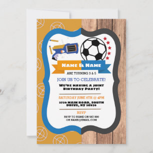 Convite Jogador de Aniversário de Rapazes Conjuntos de Fut