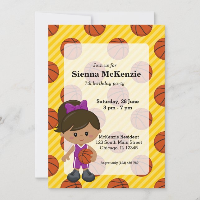 Convite Jogador de basquete (Frente)