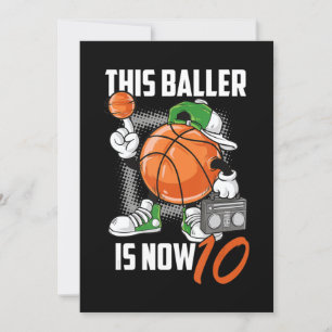 Convite Jogador de Basquete Aniversário de 10 anos Engraça
