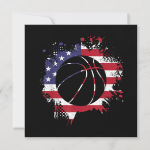 Convite Jogador de Basquete com Bandeira Americana