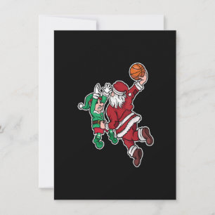 Convite Jogador de basquete de Natal engraçado Papai Noel 