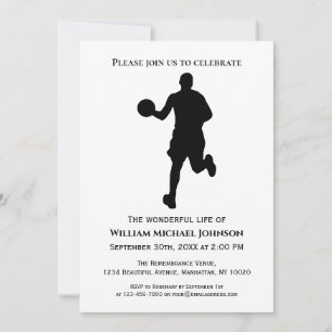 Convite Jogador De Basquete, Negro E Branco, Do Memorial F