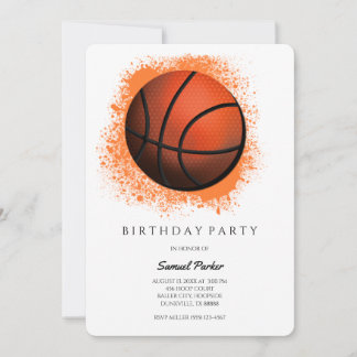 Convite Jogador de basquetebol Solteiro / Esporte Festa de