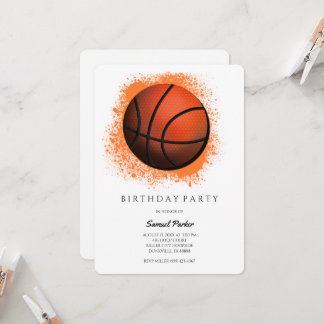 Convite Jogador de basquetebol Solteiro / Esporte Festa de