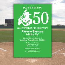 Jogador de Beisebol Moderno Aniversário de 50 anos