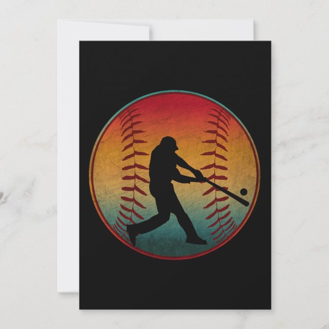 Convite Jogador de beisebol vintage (Frente)