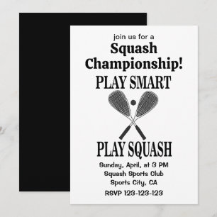 Convite Jogador de Esportes de Squash Equipe Jogar Squash