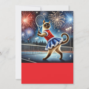 Convite Jogador de Gato de Tênis no Dia da Independência d