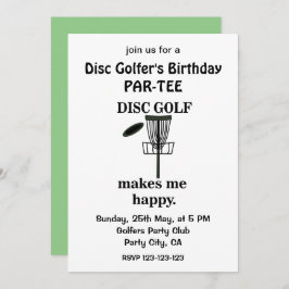 Convite Jogador de Golfe do Disco Golfista