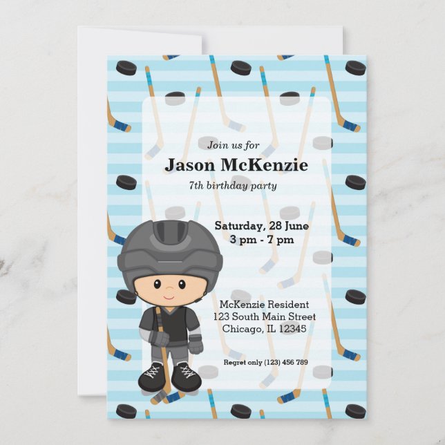 Convite Jogador de hóquei (Frente)