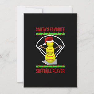 Convite Jogador de softball favorito do Papai Noel Mãe de