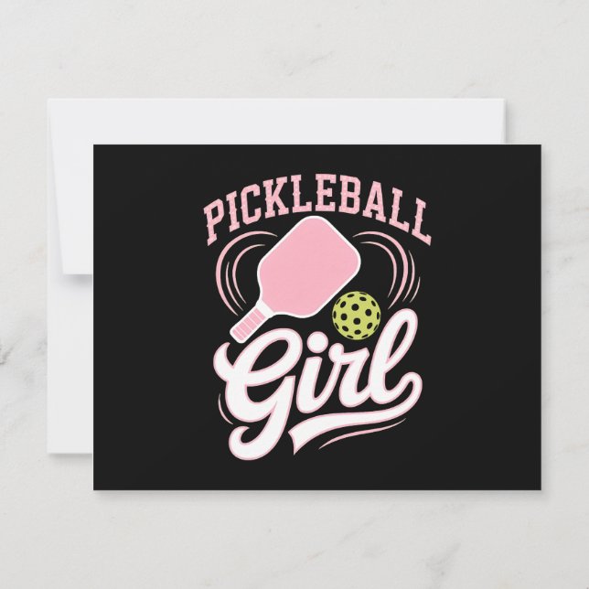 Convite Jogadora de Pickleball Menina (Verso)