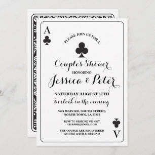 Convite Jogando cartas no Ace ou no King Queen Las Vegas C