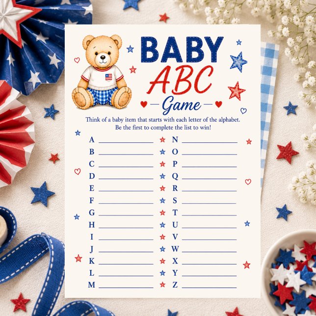 Convite Jogo ABC Vermelho Branco e Bebê a Caminho (Criador carregado)