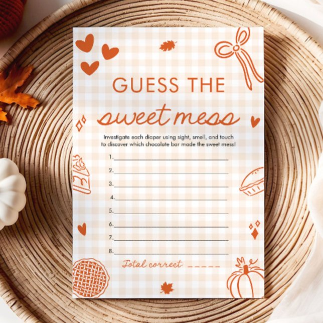 Convite Jogo Adivinhe a Bagunça Doce para Chá de Bebê Dese (Hand Drawn Baby Shower Guess The Sweet Mess Game)