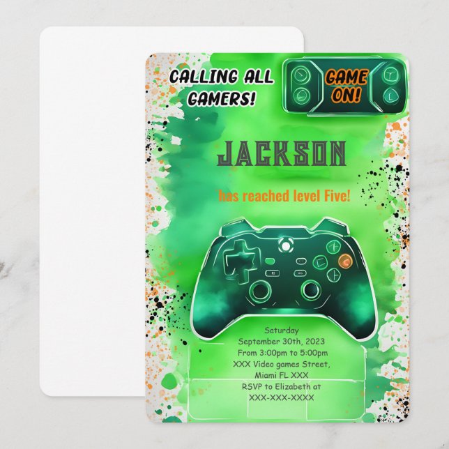 Convite Jogo Aniversário do Jogo Menino (Frente/Verso)