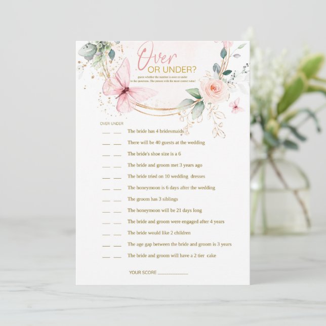 Convite Jogo Borboleta Flores Selvagens (Em pé/Frente)