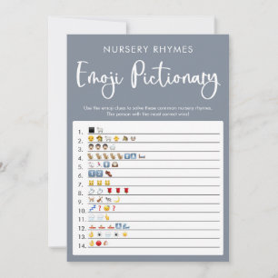 Convite Jogo chá de fraldas Emoji de cinza azul