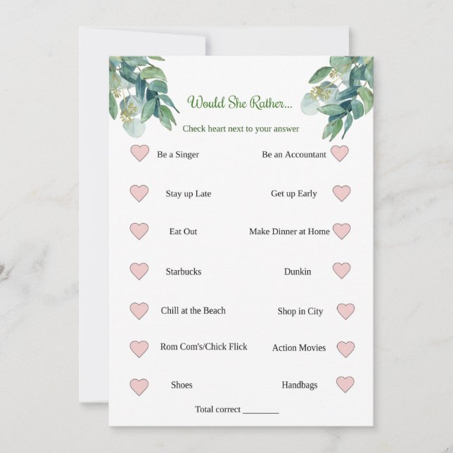 Convite Jogo chá de panela Ela Preferencialmente (Frente)