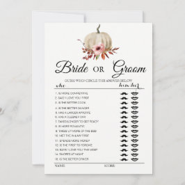 Convite Jogo da Noiva ou do Noivo abóbora floral