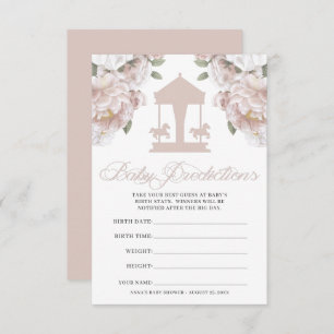 Convite Jogo de adivinhação do Chá de fraldas Carousel