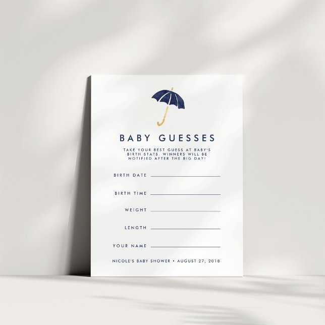 Convite Jogo de Adivinhação do Chá de fraldas Guarda-chuva (Criador carregado)