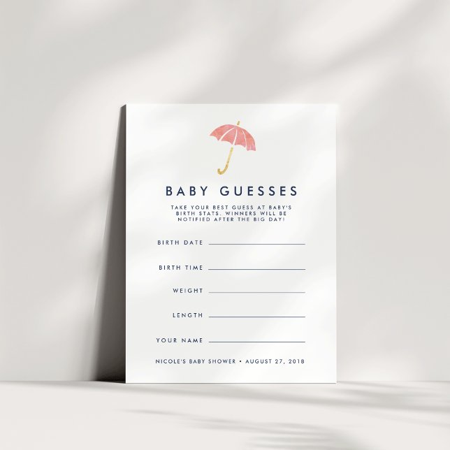 Convite Jogo de Adivinhação do Chá de fraldas Guarda-chuva (Criador carregado)