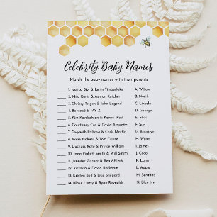 Convite Jogo de Baby Shower de Nome de Bebê de Celebridade