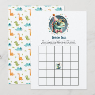 Convite Jogo de Bingo de Aniversário de Dinossauros para C