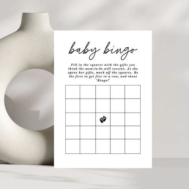 Convite Jogo de Bingo de Bebê com Roteiro Minimalista e El (Criador carregado)