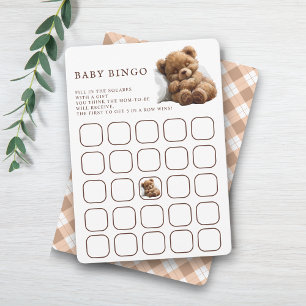 Convite Jogo de Bingo de Bebê Urso Teddy Fofo