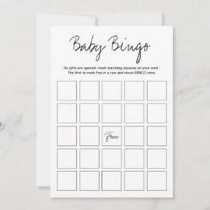 Convite Jogo de Bingo de Chá de Bebê Imprimível Modern Har