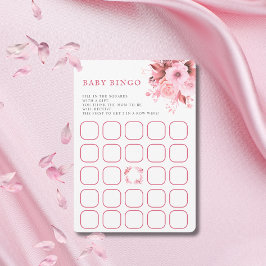 Convite Jogo de Bingo de Chá de fraldas Floral Rosa Blush