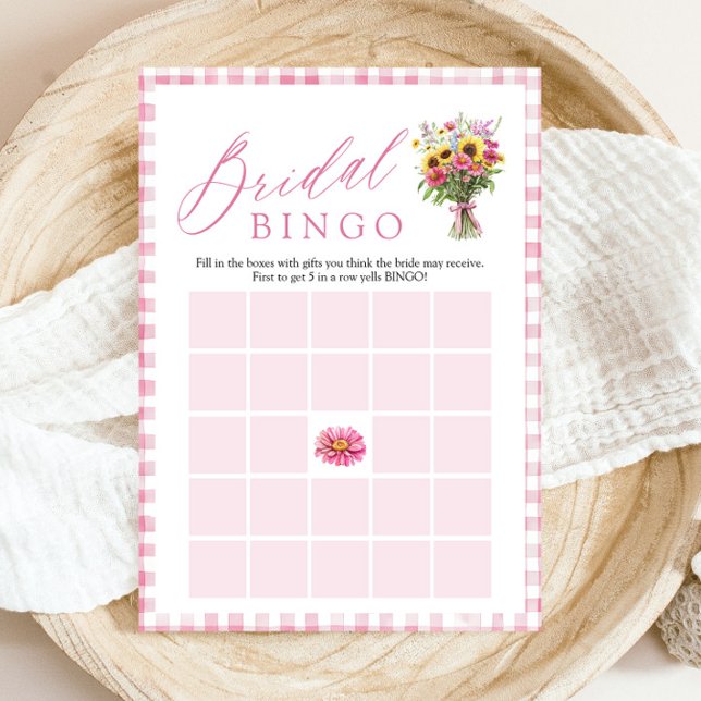 Convite Jogo de Bingo de Chuveiro de Noiva Rosa Fresco do  (Pink Fresh Off The Market Bridal Shower Bingo Game)