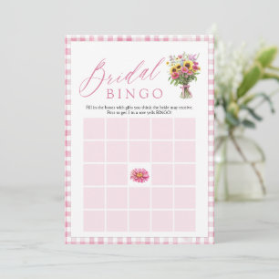 Convite Jogo de Bingo de Chuveiro de Noiva Rosa Fresco do