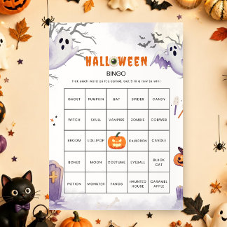 Convite Jogo de Bingo de Halloween | Atividade de Festa As