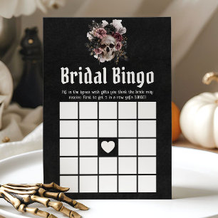 Convite Jogo de Bingo de Noiva com Caveira de Halloween