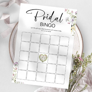 Convite Jogo de Bingo de Noiva Flor Silvestre para Chá de